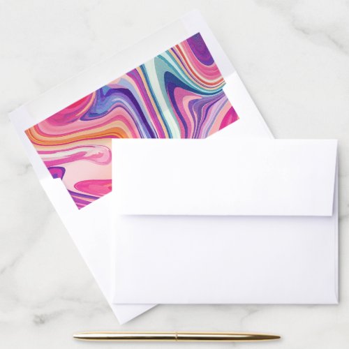 Pink Purple Marbling Abstract Colorful  Envelope Liner