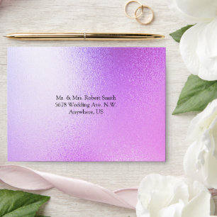 Pink Purple Metallic Elegant Modern Chic Wedding Envelope