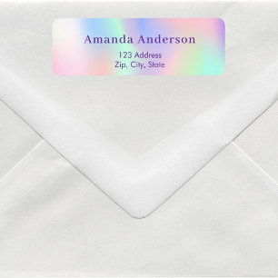 Pink purple mint return address label
