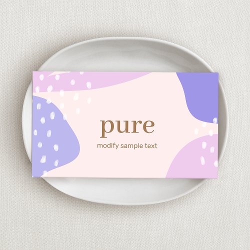 Pink Purple Modern Abstract Painted Art Shapes Business Card