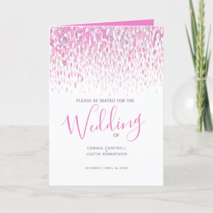 Pink purple modern cascading art wedding programs