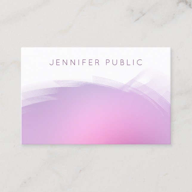 Pink Purple Modern Elegant Professional Template Business Card (Front)