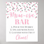 Pink Purple Mom-osa Bar Sign Baby Shower at Zazzle