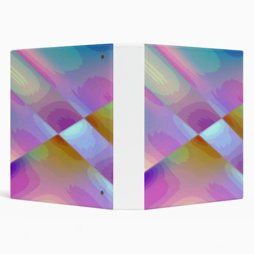 Pink Purple multicolored abstract pattern editable 3 Ring Binder
