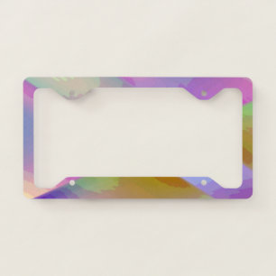 Pink Purple multicolored abstract pattern editable License Plate Frame
