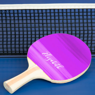 Pink purple name girl ping pong paddle