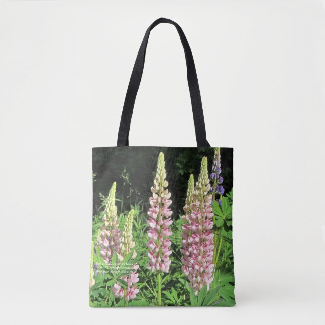 Pink & Purple Native Mn Lupine Tote Bag (Front)
