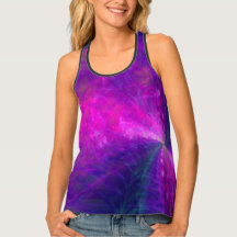 Pink, Purple & Navy Flame Pring Racerback Tank Top