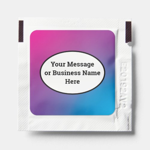 Pink Purple Ombre Business Name Logo Message Hand Sanitizer Packet