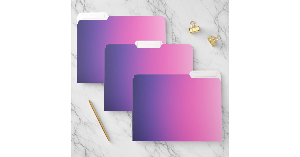 Design For Folder Math Color Purple Pink Purple Ombre Gradient Blur Abstract Design File Folder | Zazzle
