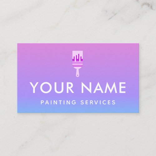 Pink Purple Ombre Gradient Paint Drip Trendy Cool  Business Card