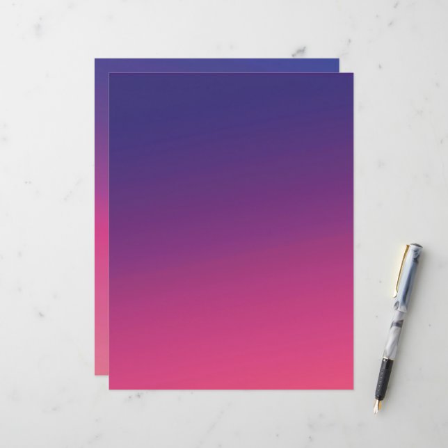 Pink & Purple Ombré Gradient Scrapbook Paper (Front/Back In Situ)