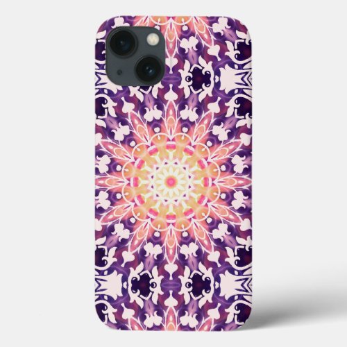 Pink Purple Orange Bluebell Sunshine Kaleidoscope iPhone 13 Case