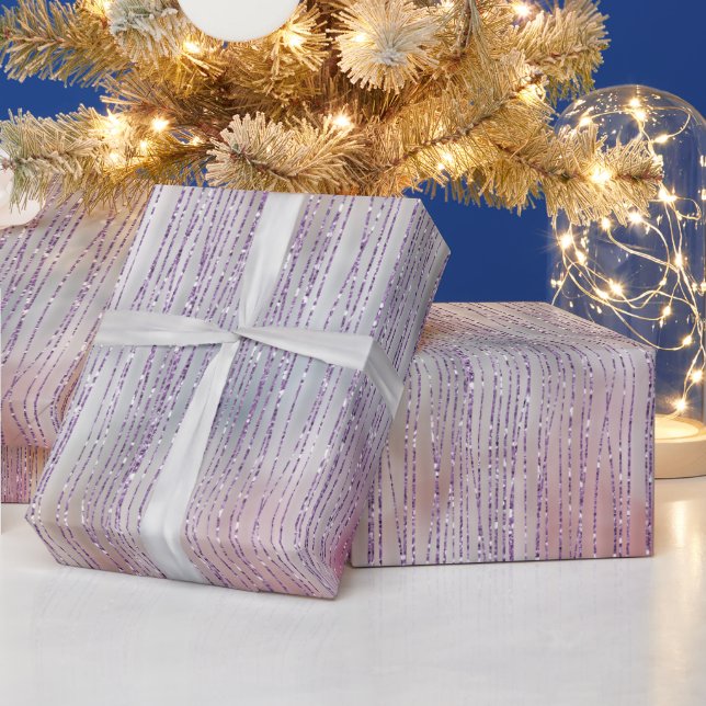 Pink Purple Orange Glittery Sparkle Wrapping Paper (Holidays)