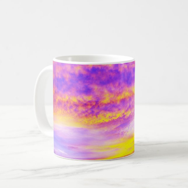 Pink purple orange golden skies  coffee mug (Front Left)