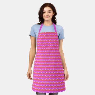 Pink Purple Orange Polka Dots All-Over Print Apron