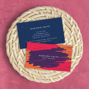 Pink Purple Orange Vibrant Modern Bold Strokes Business Card