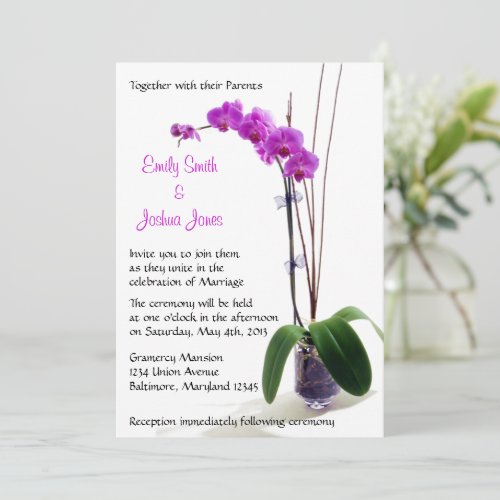 Fuschia Orchid Wedding Invitations