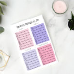 Pink Purple Organized Things to Do  Post-it Notes<br><div class="desc">notepads personalized with your name,  for to do lists and daily organizing with four categories: asap,  soon,  later,  whenever. Pink and purple,  in two different shades.</div>