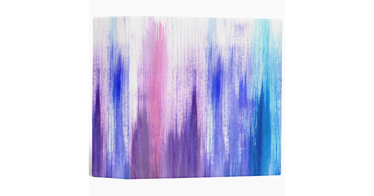 Pink Purple Paint Brush Strokes Painted Watercolor Binder
