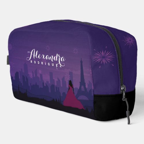 Pink Purple Paris Fireworks Quinceaera Dopp Kit