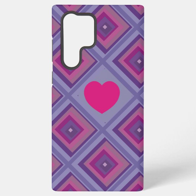 Pink purple passion diamond pattern criss cross  samsung galaxy case (Back)