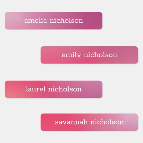 Pink Purple Pastel Ombre Gradient Waterproof Labels