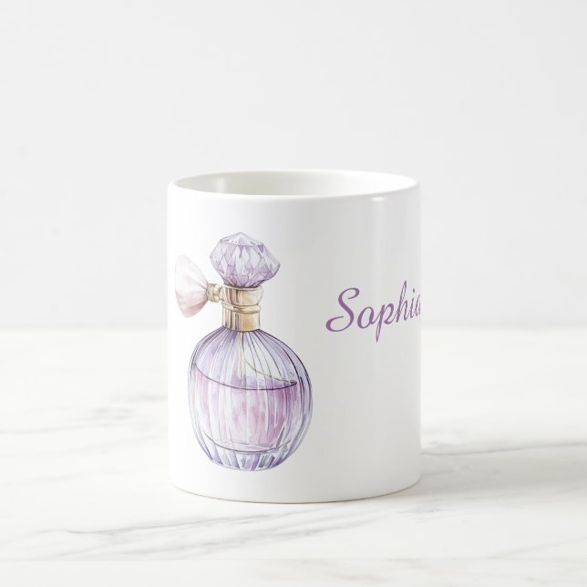 Pink Purple Perfume Bottle Coffee Mug (Center)