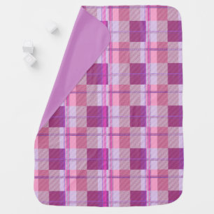Pink Purple Plaid Baby Blanket Nursery Throw