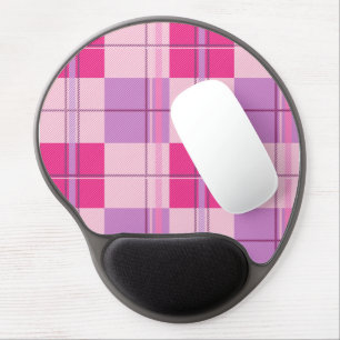 Pink Purple Plaid Gel Mousepad Wrist Rest Decor