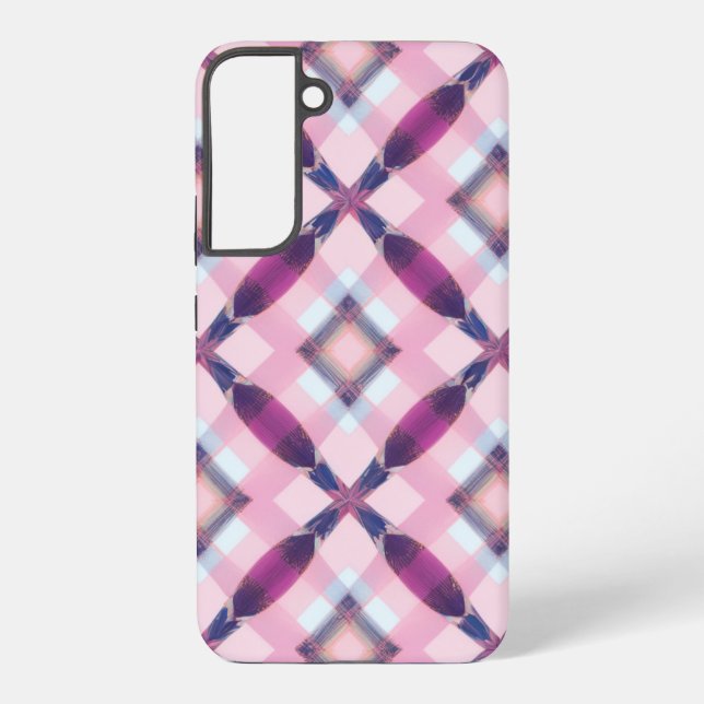 Pink & Purple Plaid Geometric Pattern Phone Case (Back)