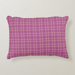 Pink Purple Plaid Pattern Accent Pillow