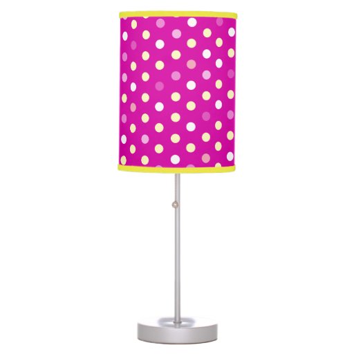 Pink purple polka dot girls bedroom lamp | Zazzle
