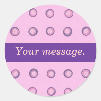 Pink Purple Polka Dots, Add Your Message Stickers