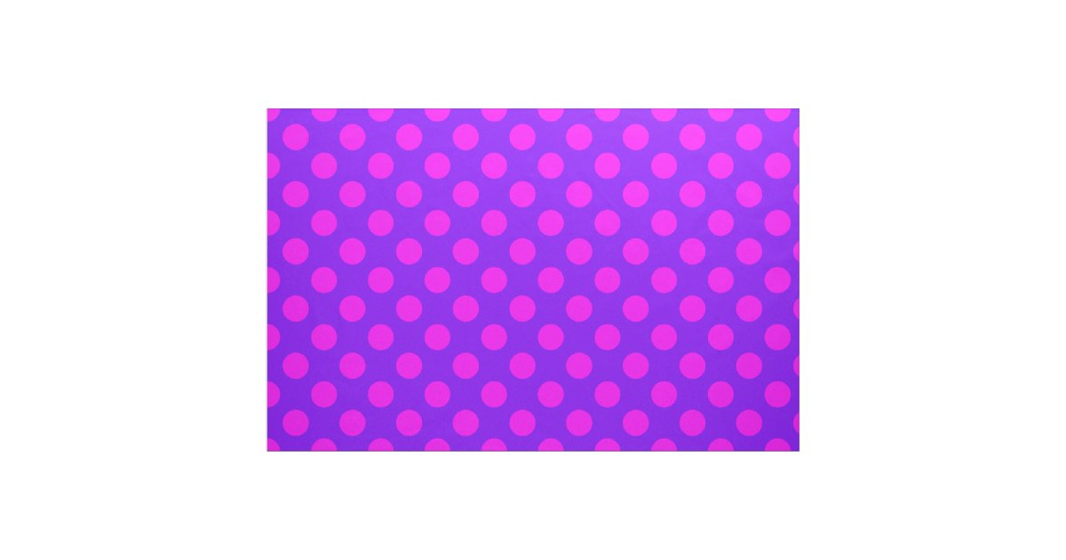 Pink&Purple Polka Dots Design Fabric | Zazzle
