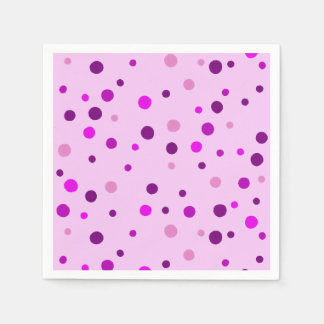Pink Purple Polka Dots Light Pink Paper Napkins