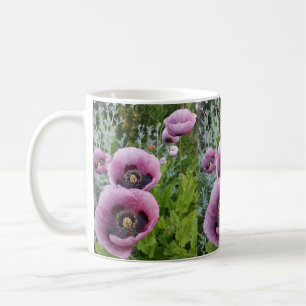 Pink Purple Poppies Mauve Purple Flower Coffee Mug