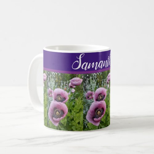 Pink Purple Poppy Flowers Poppies floral Coffee Mug