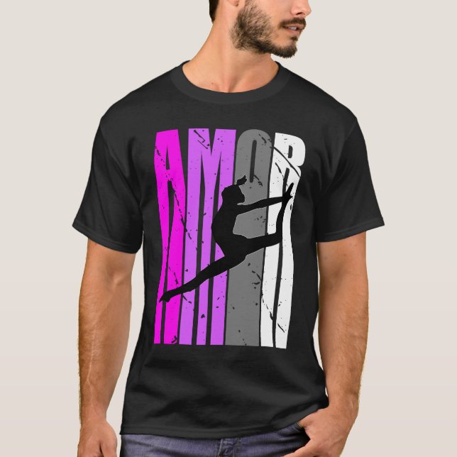 Pink Purple Pretty Girls Dance Birthday Retro Squa T-Shirt (Front)