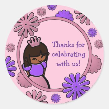 Pink & Purple Princess Birthday Favor Tags by Joyful_Expressions at Zazzle