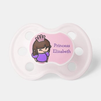 Pink & Purple Princess Personalized Pacifier by Joyful_Expressions at Zazzle