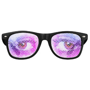 Pink Purple Purim Eyes Retro Sunglasses