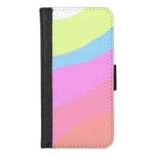 Pink purple rainbow multicolored pride month strip iPhone 8/7 wallet case