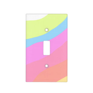 Pink purple rainbow multicolored pride month strip light switch cover