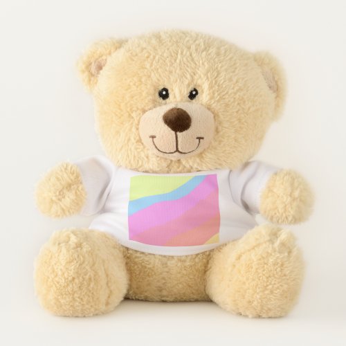 Pink purple rainbow multicolored pride month strip teddy bear