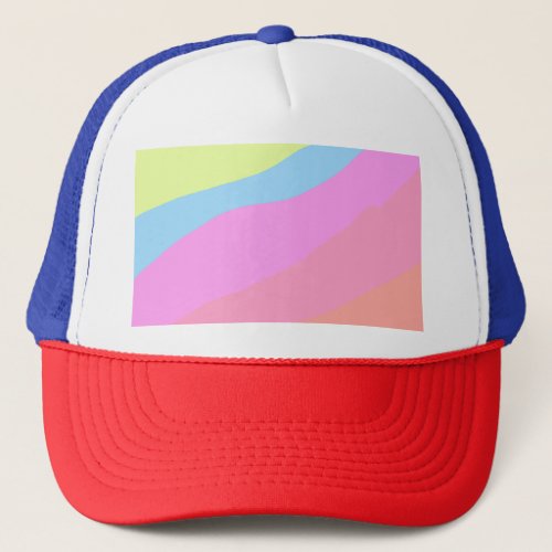 Pink purple rainbow multicolored pride month strip trucker hat