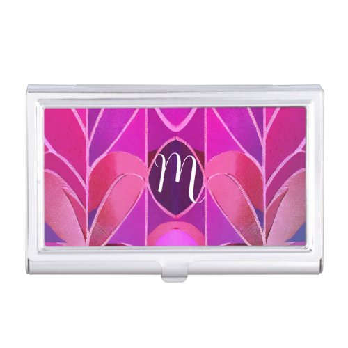 Pink Purple Red Abstract Modern Shapes Business Card Case