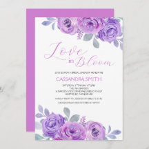 Pink Purple Rose Floral Bridal Shower