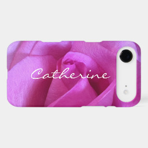 Pink Purple Rose Photo Custom Name Script Modern iPhone 17 Air Case