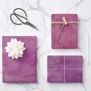 Pink Purple & Rose Violet Watercolor Abstraction Wrapping Paper Sheets